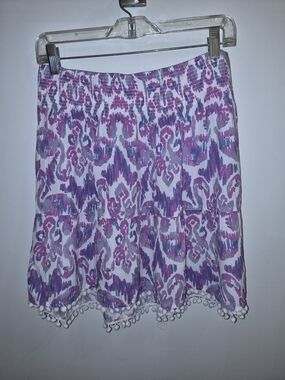 Lilly Pulitzer White, Purple & Pink  Mini Skirt Size L